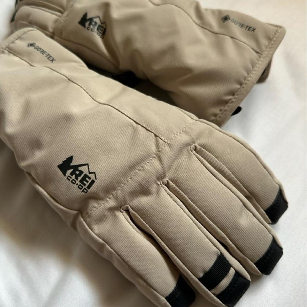 REI Co-op GORE-TEX Snow Gloves Tan Beige Men's Large Gorpcore Winter Ski